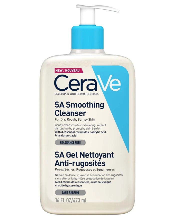 CeraVe SA Smoothing Cleanser For Dry Rough Bumpy Skin 236ml - 473ml